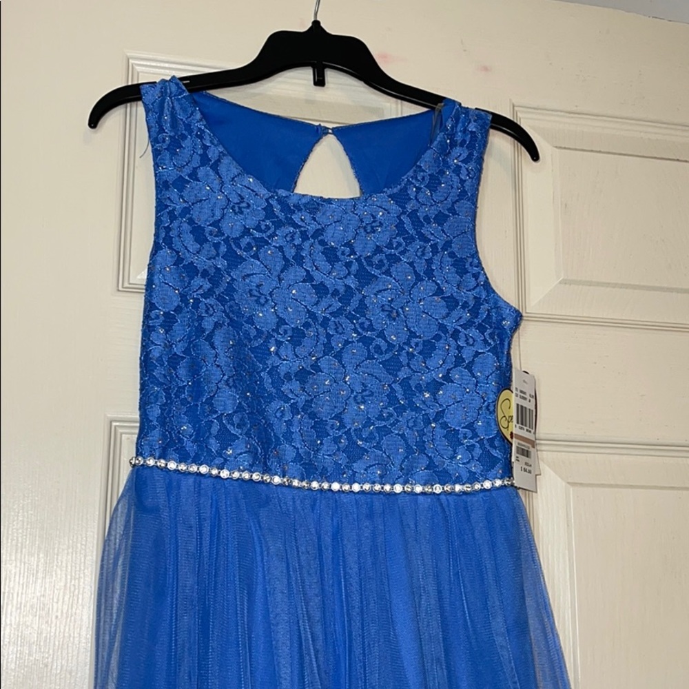 Girl’s Blueberry fancy dress w/diamond accent